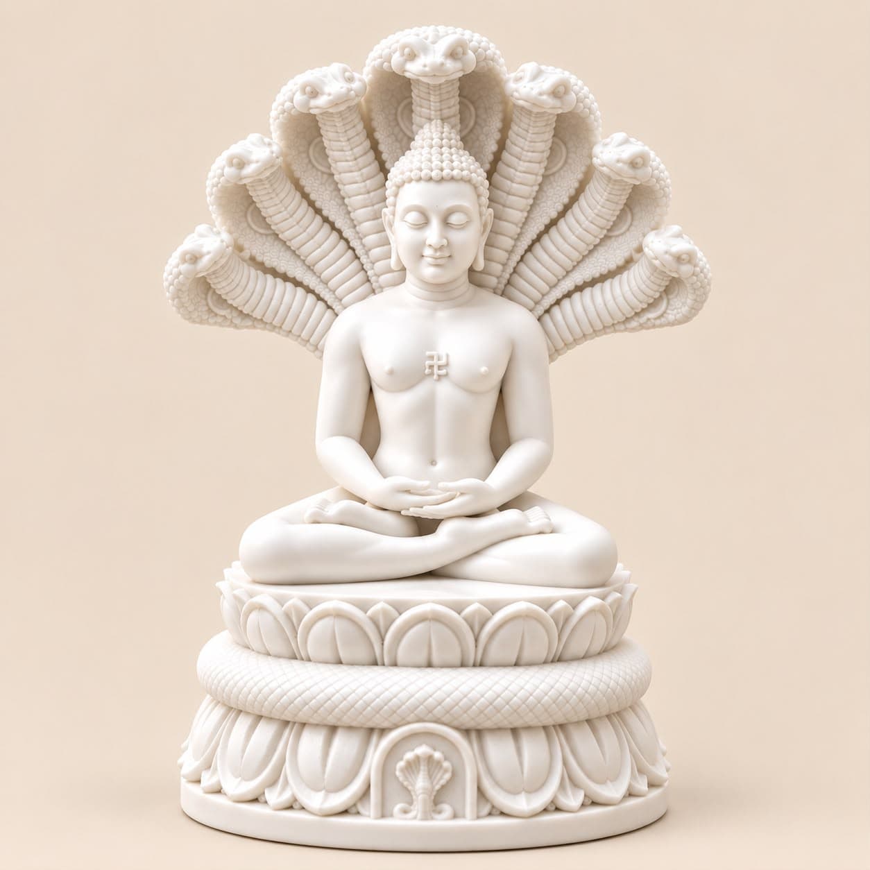 Parshvanath Bhagwan Idol for Home Temple | Parshwanath Jain Murti | Jain God Statue for Mandir, Pooja Room & Spiritual Décor – Statues – front view